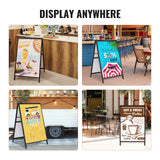 VEVOR A Frame Sidewalk Sign, 61x91cm Heavy Duty Slide-in Signboard Holder, Double-Sided Folding Sandwich Board Signs, Steel Pavement Sign Poster for Outdoor Business Street Advertising (Frame only) - 45-Degree Angle