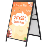 VEVOR A Frame Sidewalk Sign, 61x91cm Heavy Duty Slide-in Signboard Holder, Double-Sided Folding Sandwich Board Signs, Steel Pavement Sign Poster for Outdoor Business Street Advertising (Frame only) - Low Angle