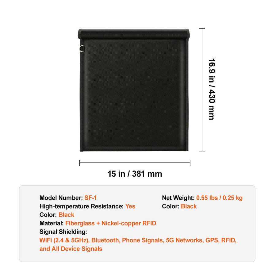 Faraday Bag Signal Blocking Holder for Laptop & Tablets(16.9 x 15") Black