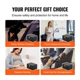 VEVOR Faraday Box Signal Blocking Holder for 5~8 Car Keys with 2 Key Bags Black - Rear View