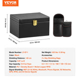 VEVOR Faraday Box Signal Blocking Holder for 5~8 Car Keys with 2 Key Bags Black - Close-Up Angle