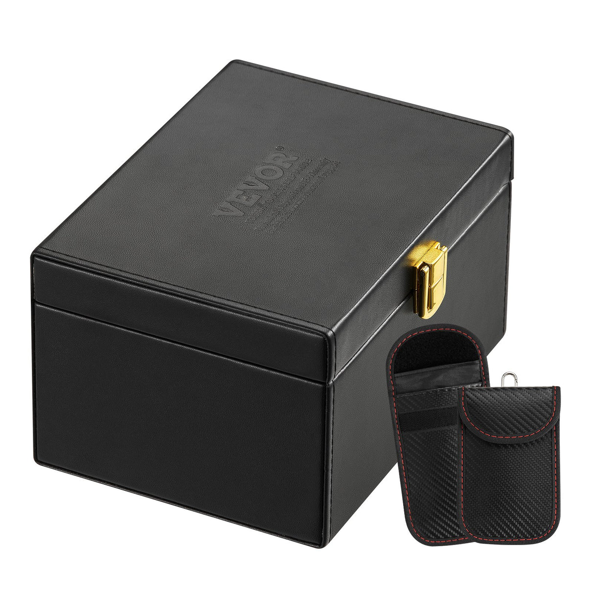 VEVOR Faraday Box Signal Blocking Holder for 5~8 Car Keys with 2 Key Bags Black