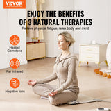 VEVOR Far Infrared Heating Pad Amethyst Gemstones Heating Mat with Negative Ions
