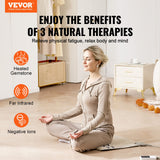 VEVOR Far Infrared Heating Pad Amethyst Gemstones Heating Mat with Negative Ions - Front View