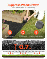 VEVOR Rubber Mulch Roll for Landscaping 120 x 4.5in Rubber Mulch Mat Pathway - Front View