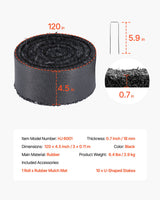 VEVOR Rubber Mulch Roll for Landscaping 120 x 4.5in Rubber Mulch Mat Pathway - Close-Up Angle