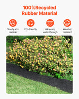 VEVOR 2 Rolls Rubber Mulch Roll for Landscaping 120 x 4.5in Rubber Mulch Mat - 45-Degree Angle