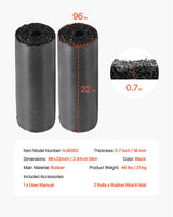 VEVOR Rubber Mulch Roll for Landscaping 96 x 22in Rubber Mulch Mat Pathway - Close-Up Angle