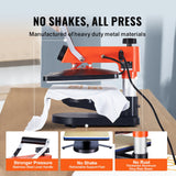 VEVOR Heat Press Machine 12x15in 8in1 Sublimation Transfer T-shirt Plate Mug Cup - 45-Degree Angle