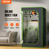 VEVOR Inline Duct Fan, 102mm 129.7 CFM with Variable Speed Controller, Quiet AC-motor Ventilation Exhaust Fan for Cooling Booster, Grow Tents, Hydroponics - Front View