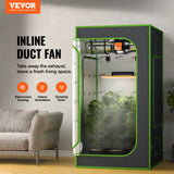 VEVOR Inline Duct Fan, 152.4mm 323.7 CFM with Variable Speed Controller, Quiet AC-motor Ventilation Exhaust Fan for Cooling Booster, Grow Tents, Hydroponics - Front View