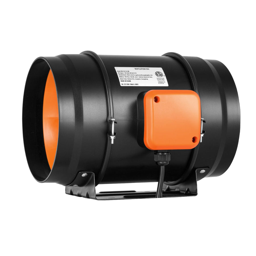 Inline Duct Fan, 203.2mm 506.2 CFM with Temperature Humidity Controller, Quiet EC-motor Ventilation Exhaust Fan for Cooling Booster, Grow Tents, Hydroponics