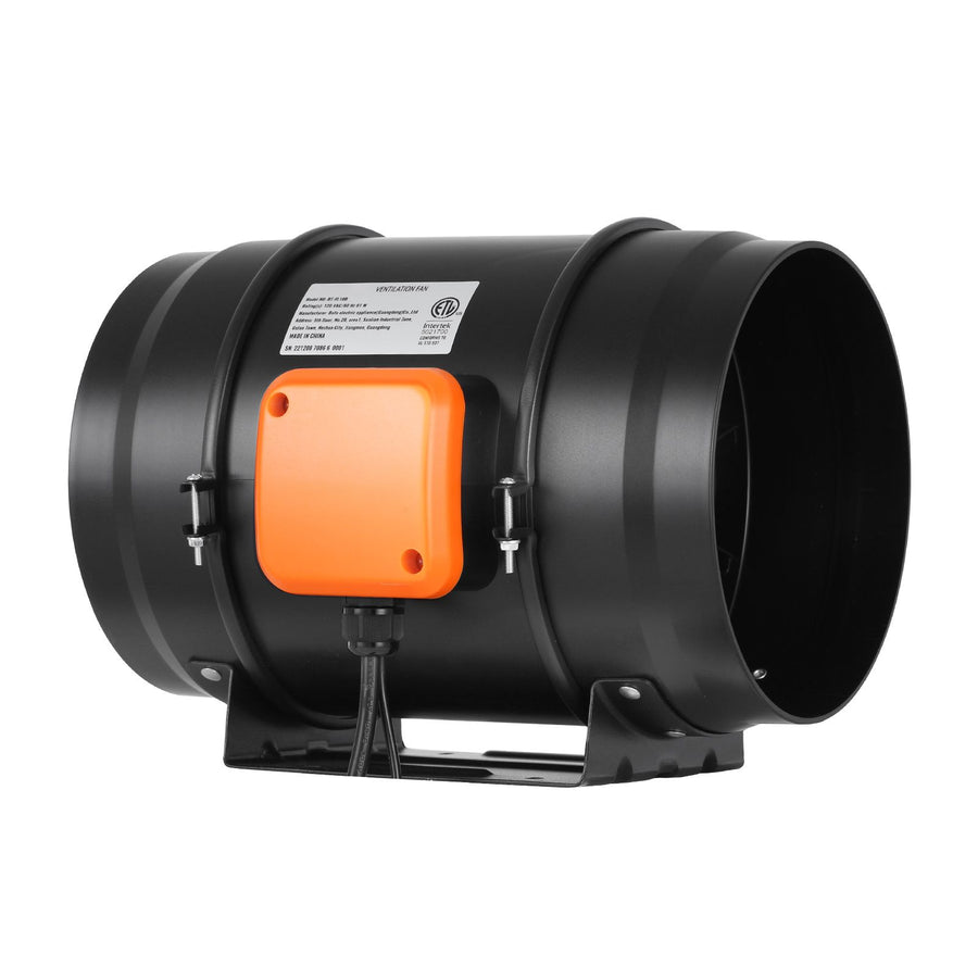 Inline Duct Fan, 203.2mm 506.2 CFM with Temperature Humidity Controller, Quiet EC-motor Ventilation Exhaust Fan for Cooling Booster, Grow Tents, Hydroponics