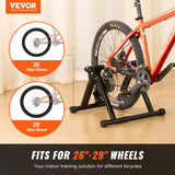 VEVOR Bike Trainer Stand, Fluid Stationary Bike Stand for 26"-29" Wheels, Noise Reduction Fluid Flywheel, Portable Cycling Stand for Indoor Riding