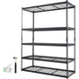 Storage Shelving Unit, 5-Tier Adjustable, 2000 lbs Capacity, Heavy Duty Garage Shelves Metal Organizer Wire Rack, Black, 60" L x 24" W x 78" H for Kitchen Pantry Basement Bathroom Laundry Closet