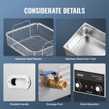 VEVOR 15L Ultrasonic Cleaner with Heater Timer & Basket Digital Sonic Machine - 45-Degree Angle