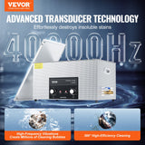 VEVOR 22L Ultrasonic Cleaner with Heater Timer & Basket Digital Sonic Machine - Front View