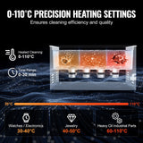 VEVOR 22L Ultrasonic Cleaner with Heater Timer & Basket Digital Sonic Machine - Top-Down View