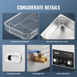 VEVOR 22L Ultrasonic Cleaner with Heater Timer & Basket Digital Sonic Machine - 45-Degree Angle
