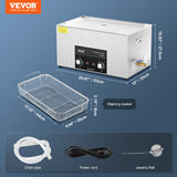 VEVOR 22L Ultrasonic Cleaner with Heater Timer & Basket Digital Sonic Machine - Close-Up Angle