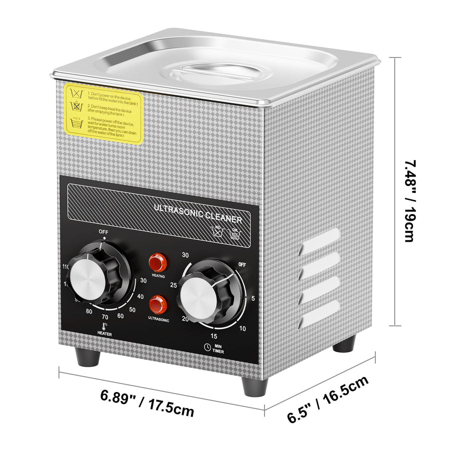2L Ultrasonic Cleaner with Heater Timer & Basket, Professional Digital Sonic Cavitation Machine, 60W Cleaning Machine for Watch Instruments, Glasses, Coin, Metal Parts, Tool