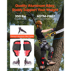 Tree Climbing Spikes Set, Height-Adjustable Tree Climbing Gear with Straps & Spike Protectors, 159 kg Load Capacity, Durable Aluminum Climb Spurs Arborist Equipment for Fruit Picking Hunting