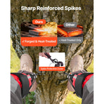 Tree Climbing Spikes Set, Height-Adjustable Tree Climbing Gear with Straps & Spike Protectors, 159 kg Load Capacity, Durable Aluminum Climb Spurs Arborist Equipment for Fruit Picking Hunting