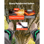 Tree Climbing Spikes Set, Height-Adjustable Tree Climbing Gear with Straps & Spike Protectors, 159 kg Load Capacity, Heavy Duty Steel Climb Spurs Arborist Equipment for Fruit Picking Hunting
