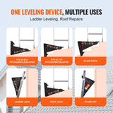 VEVOR Ladder Levler 380lbs Load PP Leveling Tool with Storage for Uneven Ground - Side View