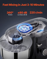 VEVOR Stand Mixer 5.68 L Electric Dough Mixer 1100W 6 + P Speeds Food Beater - Front View