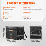 VEVOR Fireproof Document Box, Fireproof Document Bag with Lock 2000_, Fireproof and Waterproof File Box 450x140x315 mm with Zipper & Handle, for Money