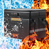 Fireproof Document Box, Fireproof Document Bag with Lock 2000_, Fireproof and Waterproof File Box 450x140x315 mm with Zipper & Handle, for Money, Documents, Jewelry and Passport