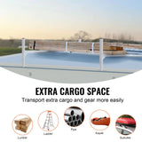 VEVOR Van Roof Ladder Rack, 2 Bars Aluminum Alloy Roof Ladder Racks, 181 kg Capacity Rain-Gutter Van Roof Rack, Adjustable Length 1300-2060 mm, Van - Rear View