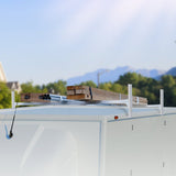VEVOR Van Roof Ladder Rack, 2 Bars Aluminum Alloy Roof Ladder Racks, 181 kg Capacity Rain-Gutter Van Roof Rack, Adjustable Length 1300-2060 mm, Van - Low Angle