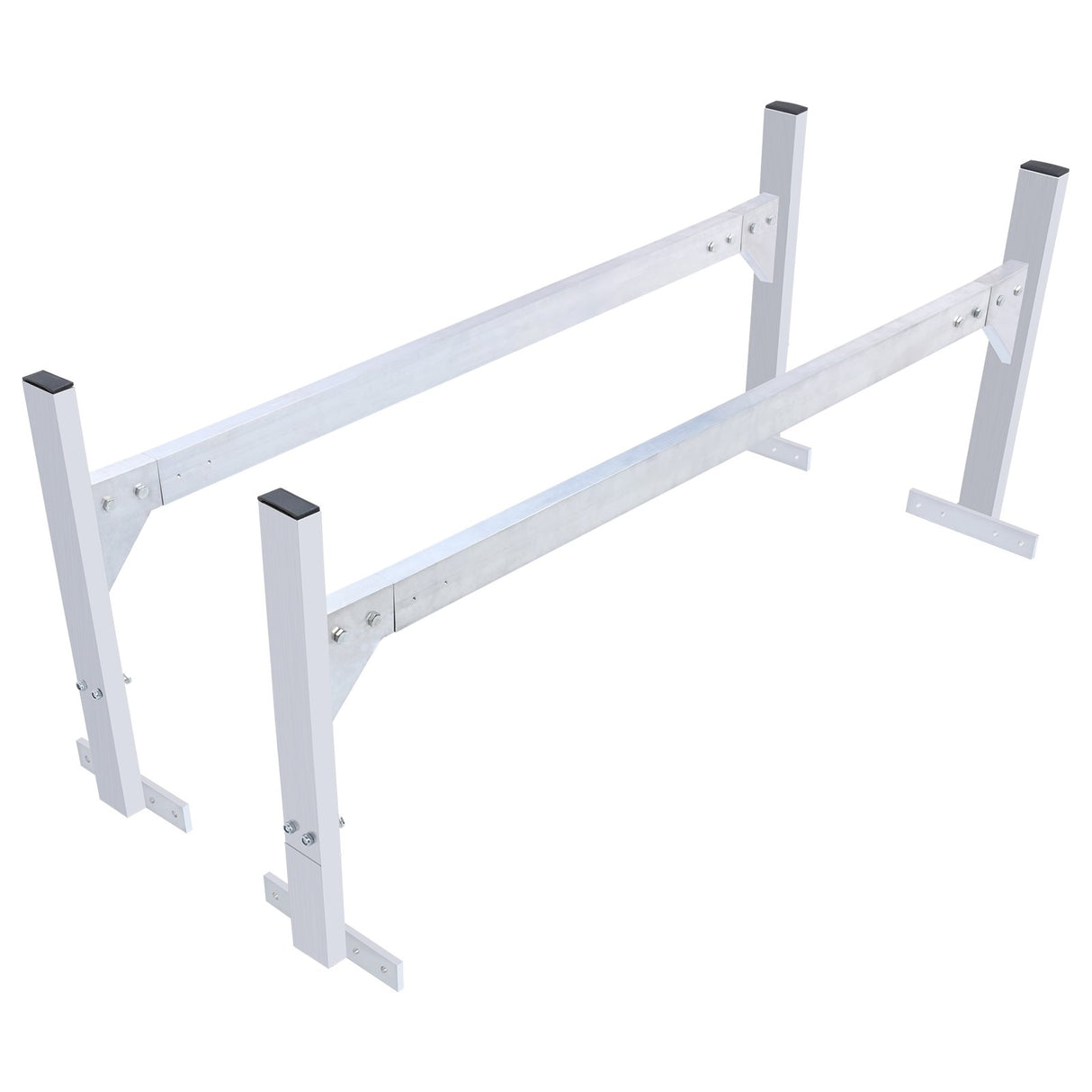 VEVOR Van Roof Ladder Rack, 2 Bars Aluminum Alloy Roof Ladder Racks, 181 kg Capacity Rain-Gutter Van Roof Rack, Adjustable Length 1300-2060 mm, Van