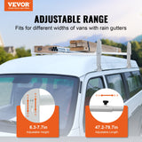 VEVOR 2-Bar Van Roof Ladder Rack Alloy Adjustable 47.2