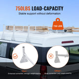 VEVOR 3-Bar Van Roof Ladder Rack Adjustable 56.3"-61.4" for Full-Size Vans