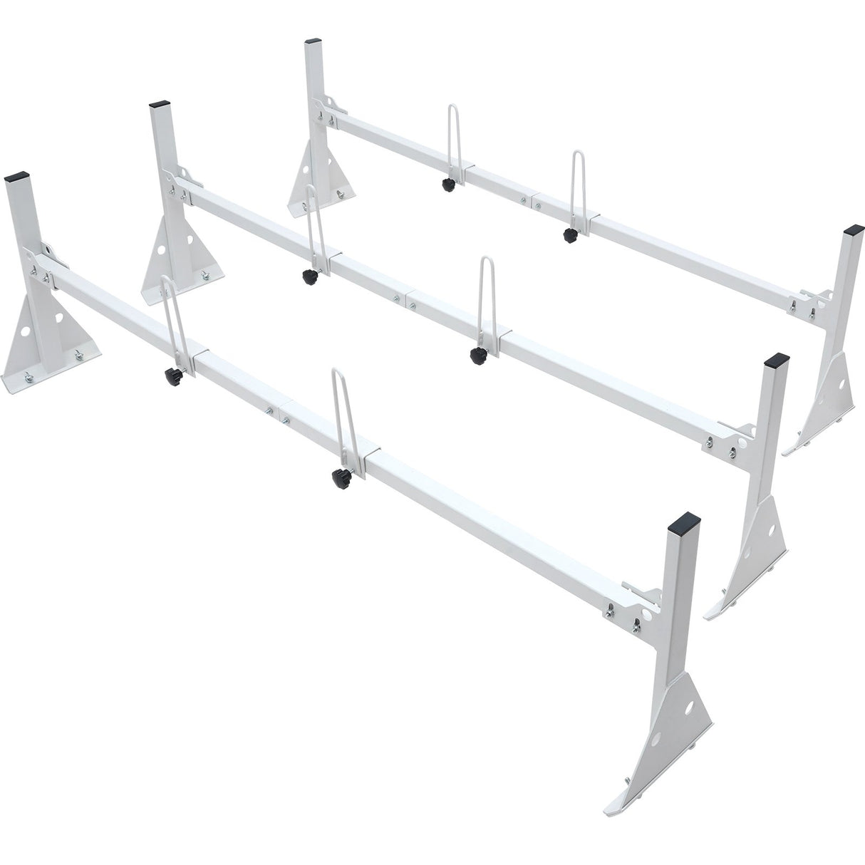 VEVOR 3-Bar Van Roof Ladder Rack Adjustable 56.3"-61.4" for Full-Size Vans