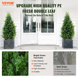 VEVOR 2 Pack 3' Artificial Cedar Topiary Tree Faux Plant UV Decor In/Outdoor - Front View