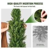 VEVOR 2 Pack 3' Artificial Cedar Topiary Tree Faux Plant UV Decor In/Outdoor - Rear View