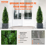 VEVOR 2 Pack 4' Artificial Cedar Topiary Tree Faux Plant UV Decor In/Outdoor - Front View
