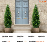 VEVOR 2 Pack 4' Artificial Cedar Topiary Tree Faux Plant UV Decor In/Outdoor - Close-Up Angle