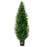 VEVOR 2 Pack 4' Artificial Cedar Topiary Tree Faux Plant UV Decor In/Outdoor