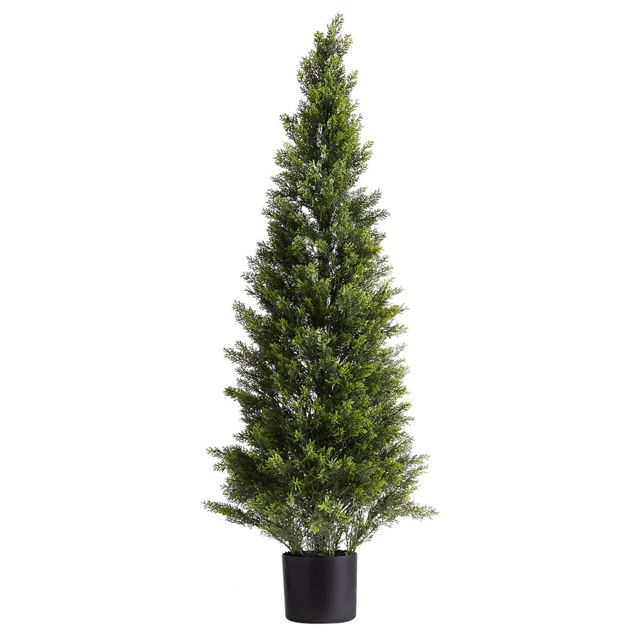 Artificial Topiary Cedar Trees, 2 Set 1219mm Faux Pine Shrubs Plants, Fake Silk Tree Look Real, Easy Assembly, image 9