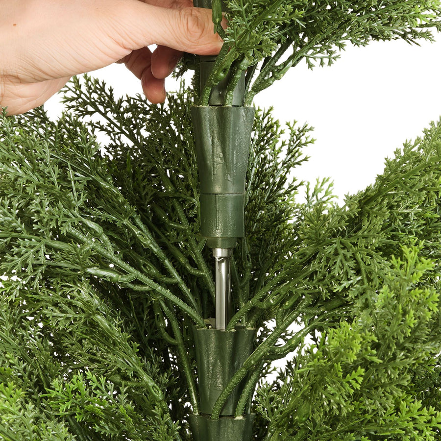 Artificial Topiary Cedar Trees, 2 Set 1219mm Faux Pine Shrubs Plants, Fake Silk Tree Look Real, Easy Assembly, image 11