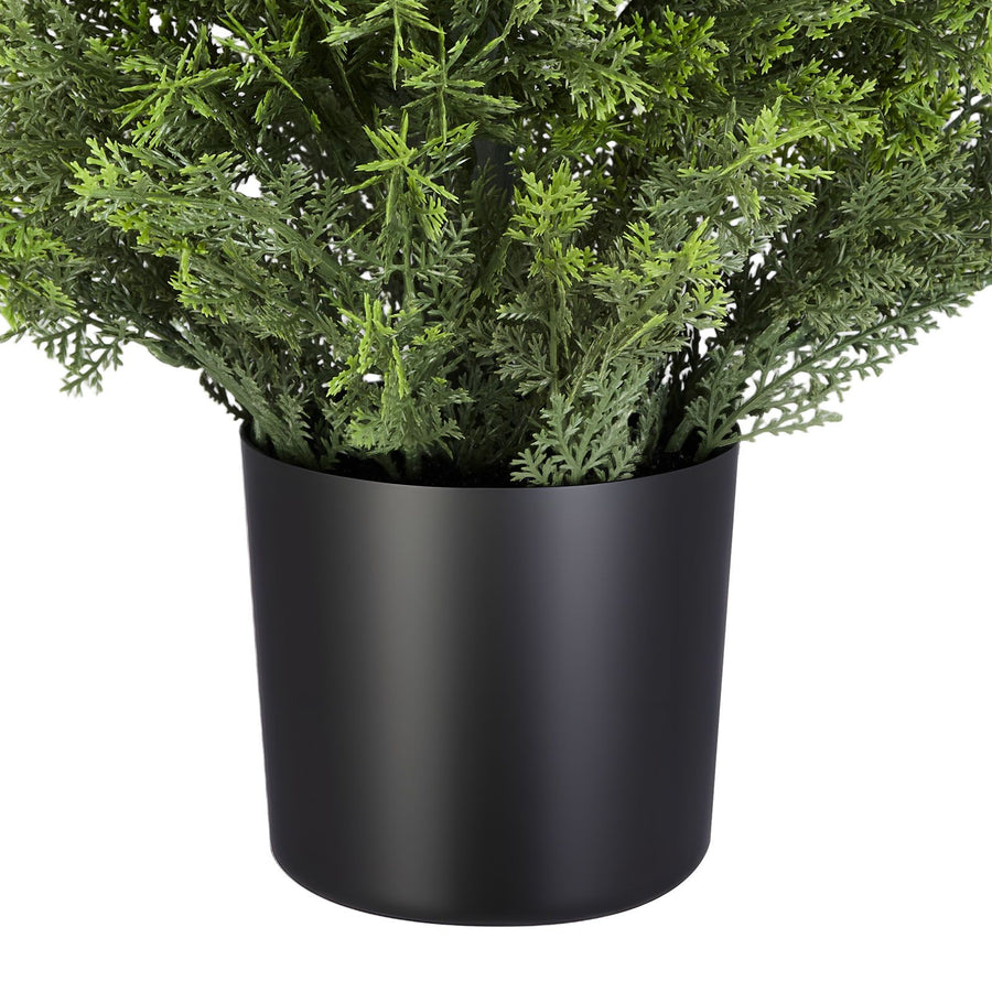 Artificial Topiary Cedar Trees, 2 Set 1219mm Faux Pine Shrubs Plants, Fake Silk Tree Look Real, Easy Assembly, image 12