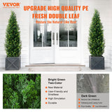 VEVOR 2 Pack 5' Artificial Cedar Topiary Tree Faux Plant UV Decor In/Outdoor - Front View