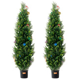 VEVOR 2 Pack 5' Artificial Cedar Topiary Tree Faux Plant UV Decor In/Outdoor - Extra Image