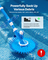 VEVOR Suction Pool Cleaner, Automatic Pool Vacuum Cleaner, Suction Side Automatic Pool Cleaner, Suction Vacuum Pool Sweeper with 12 Hoses, for In-ground and Above-ground Pool Up to 609.6 x 1066.8 cm - Rear View