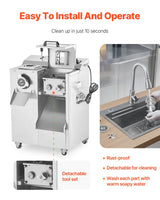 VEVOR Commercial Electric Meat Grinder Slicer 6.35 kg/Min Sausage Stuffer Maker - 45-Degree Angle